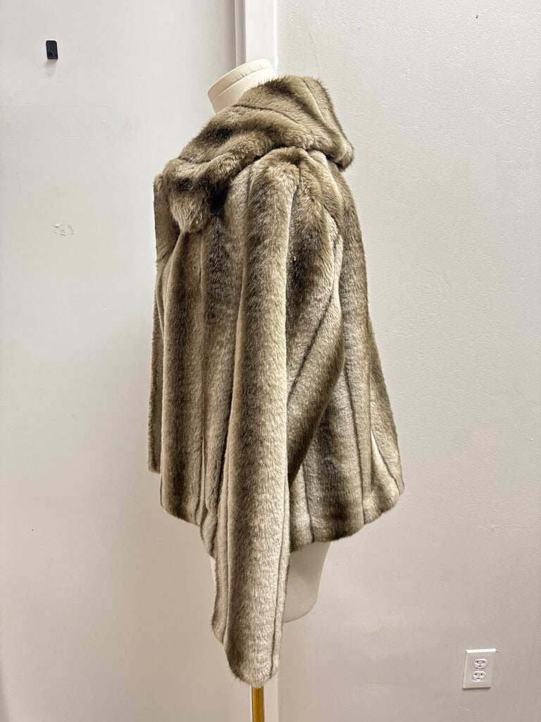 Frances Valentine Grey Faux Fur Cropped Jacket