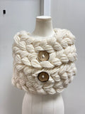 Anthroplogie Cream Chunky Knit Shrug