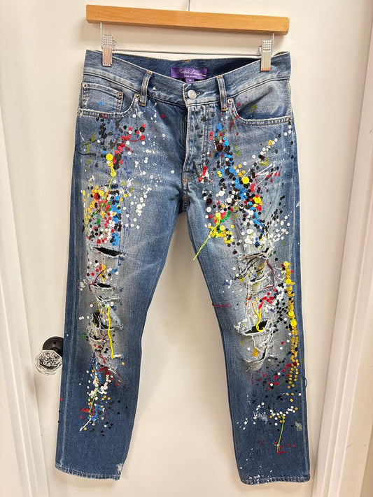 Ralph Lauren Paint and Sequin Jean