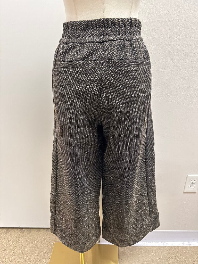 Me+Em Gold Metallic Wide Leg Crop Pant NWT