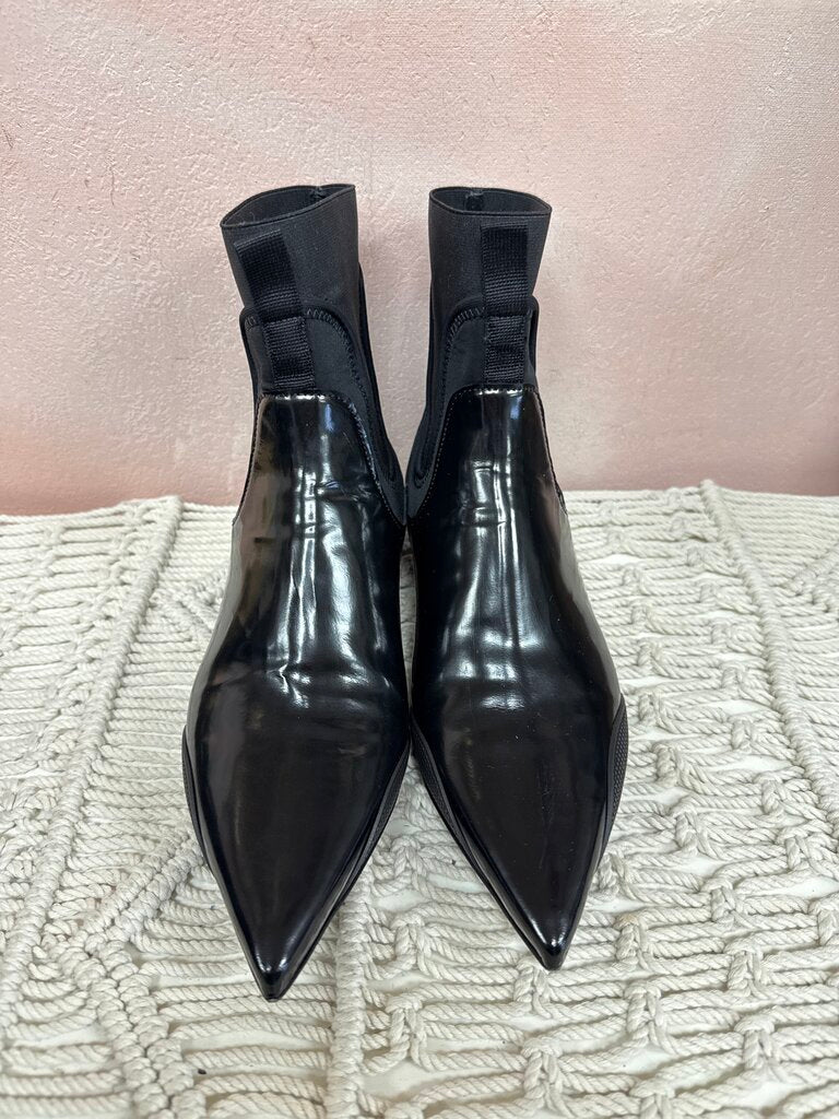 Theory Black Micro Heel Bootie