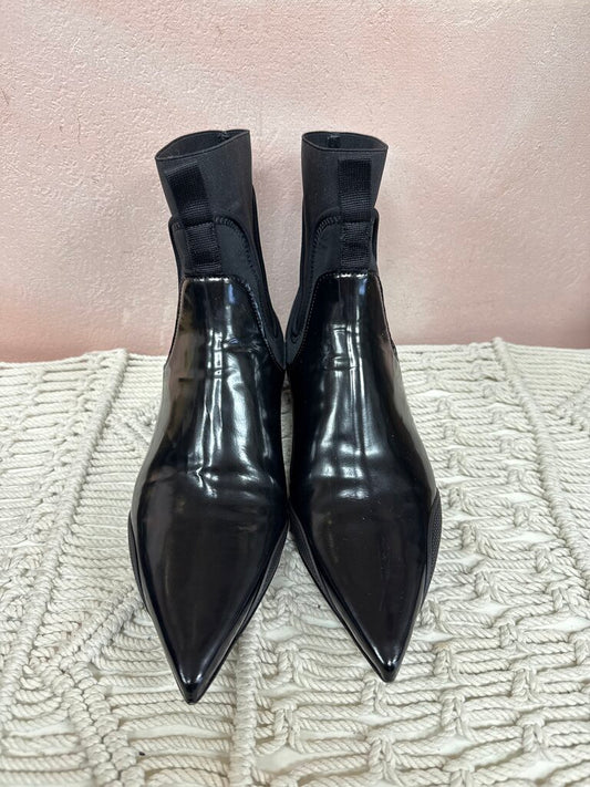 Theory Black Micro Heel Bootie