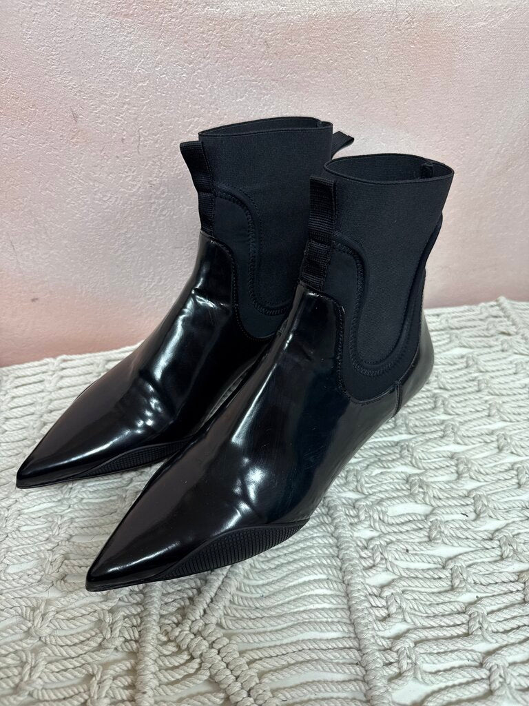 Theory Black Micro Heel Bootie