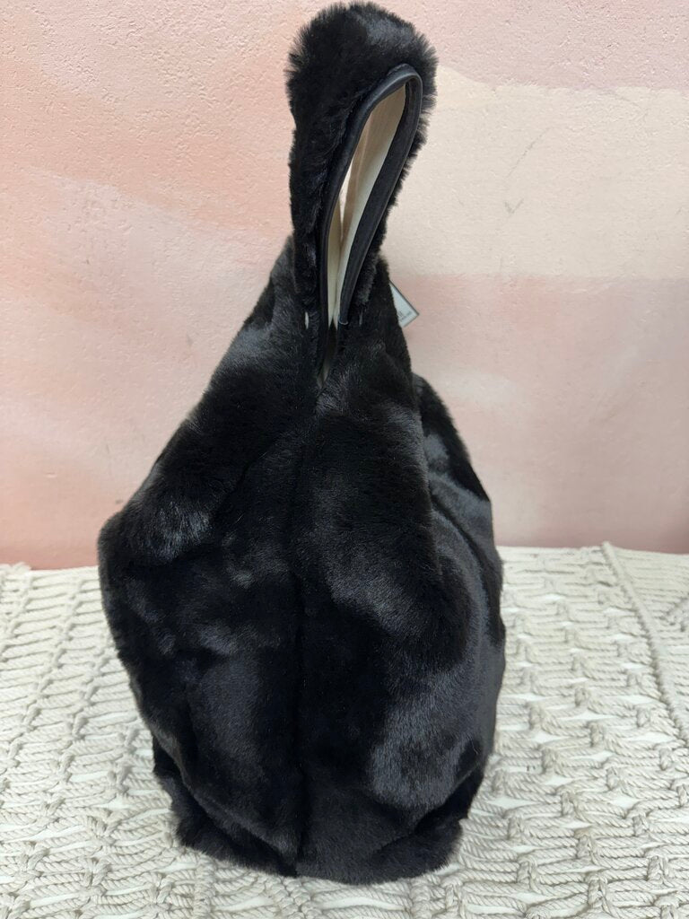 Frances Valentine Black Faux Fur Tote