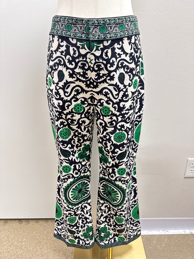alice + olivia Black and Green Printed Pant NWT