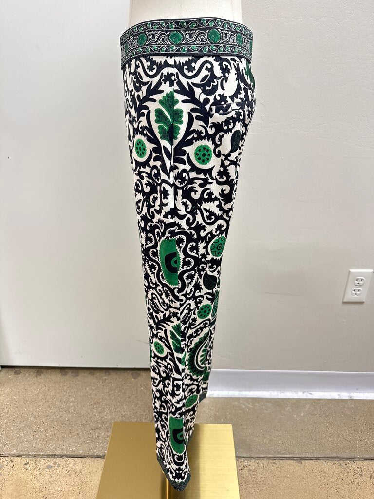 alice + olivia Black and Green Printed Pant NWT