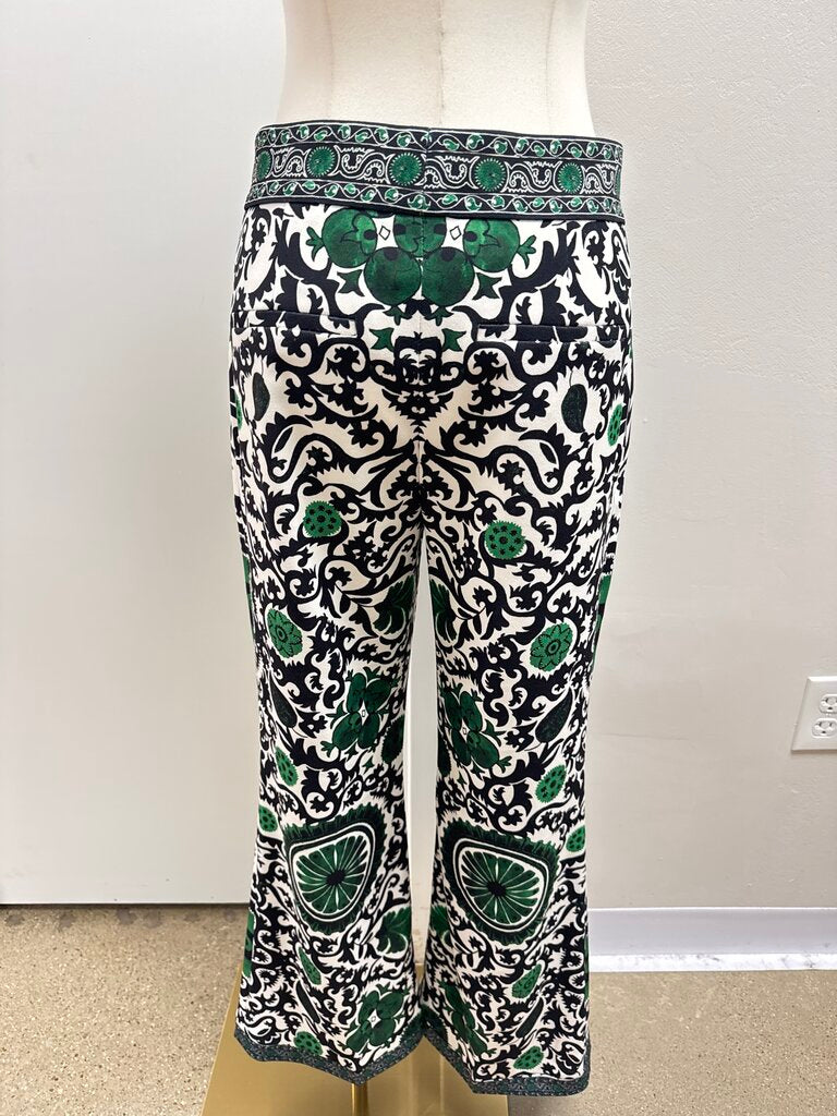 alice + olivia Black and Green Printed Pant NWT