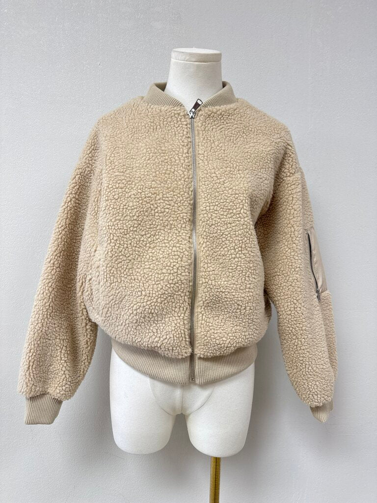 Joe's Tan Teddy Bomber Jacket