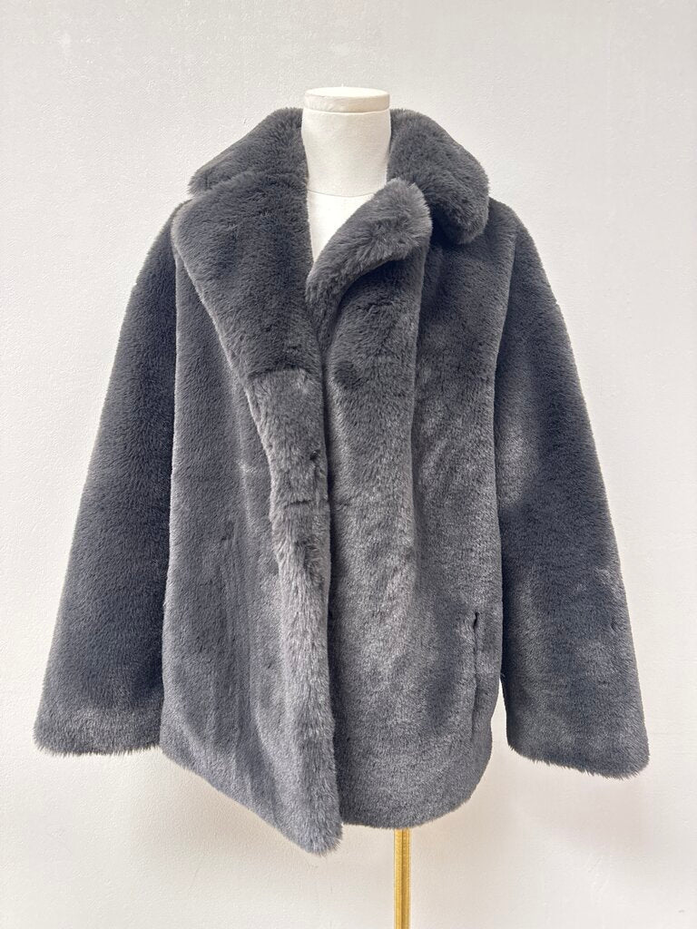 Stand Studio Brown Faux Fur COat