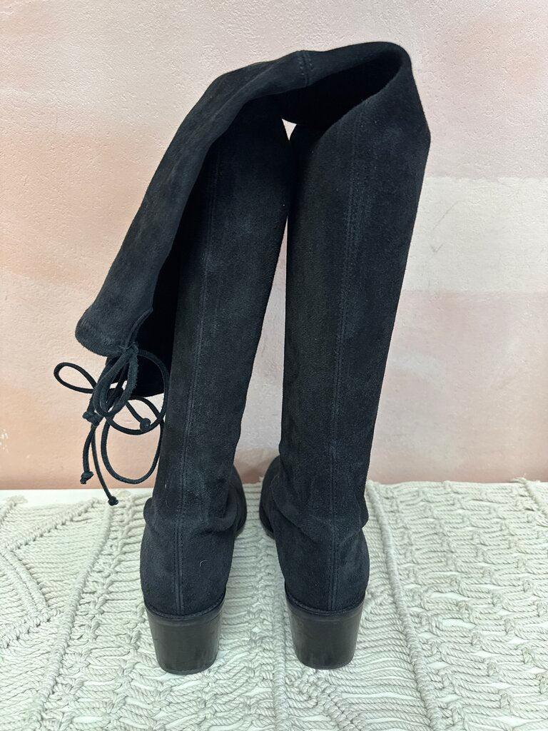 Stuart Weitzman Black Suede Over the Knee Boot