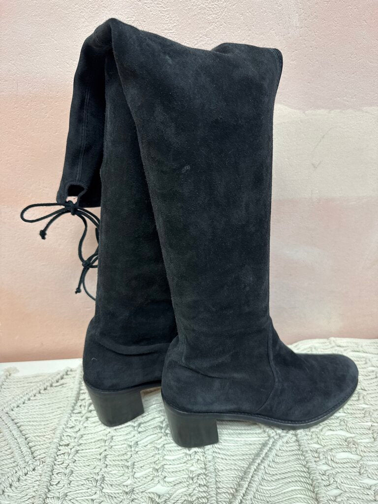 Stuart Weitzman Black Suede Over the Knee Boot