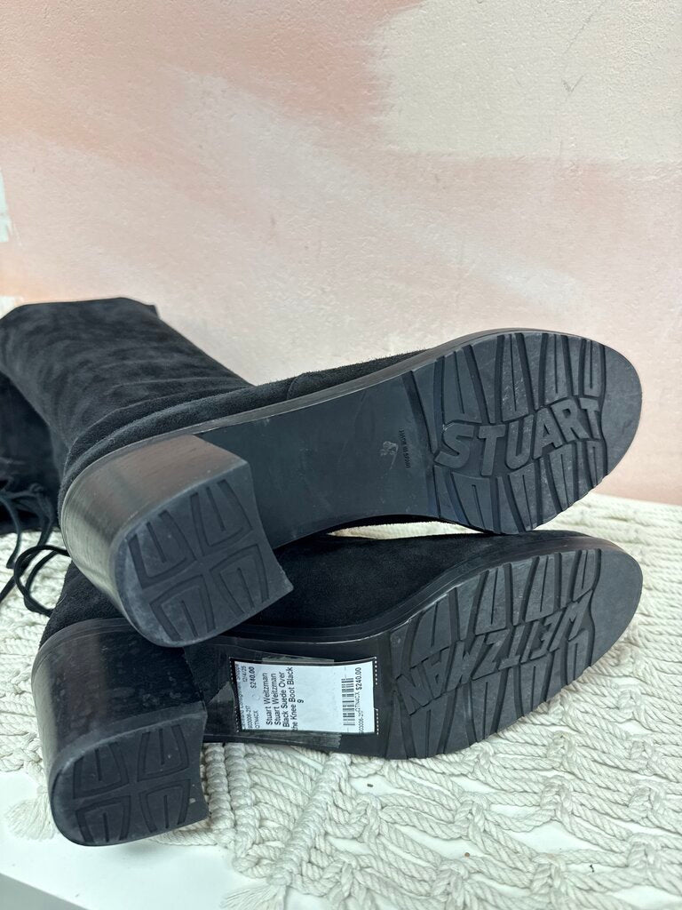 Stuart Weitzman Black Suede Over the Knee Boot