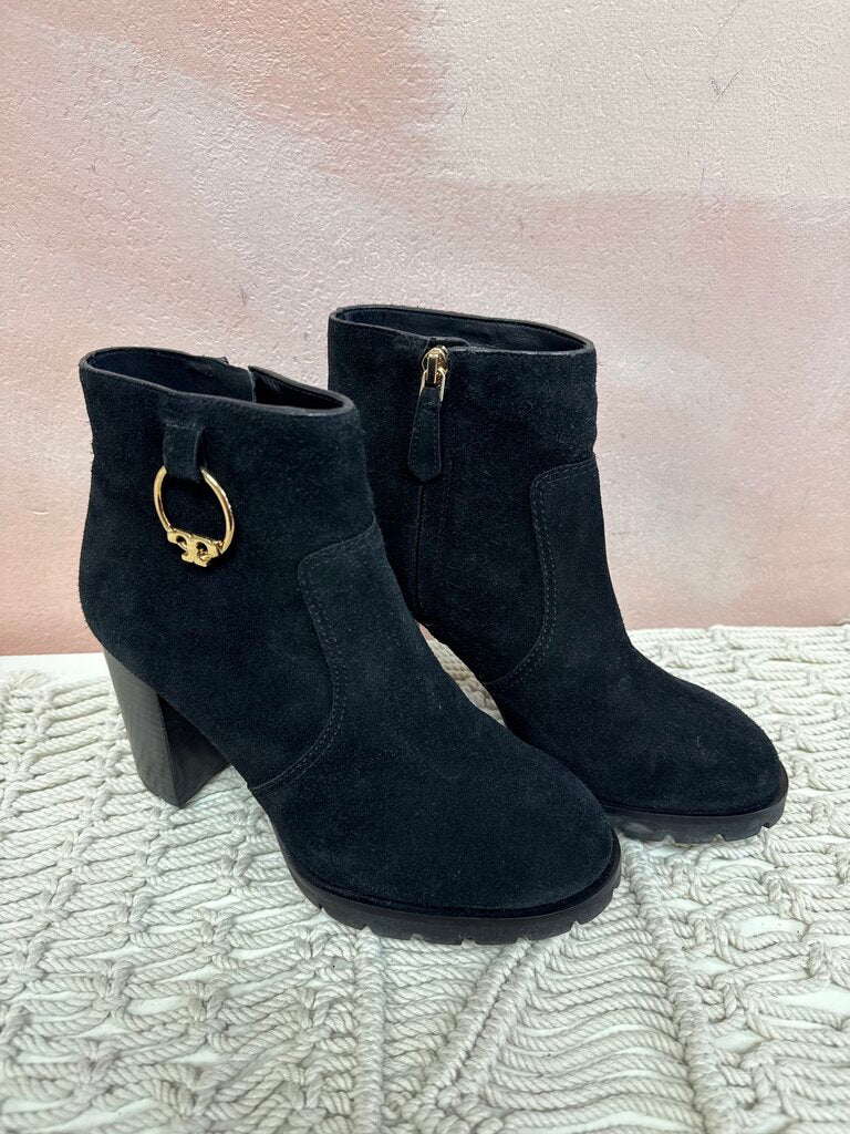 Tory Burch Black Suede Heeled Boot w/Box