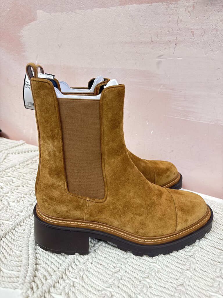 Veronica Beard Tan Suede Chelsea Boot NWT w/Box