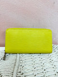 Louis Vuitton Yellow Epi Zip Around Wallet '13