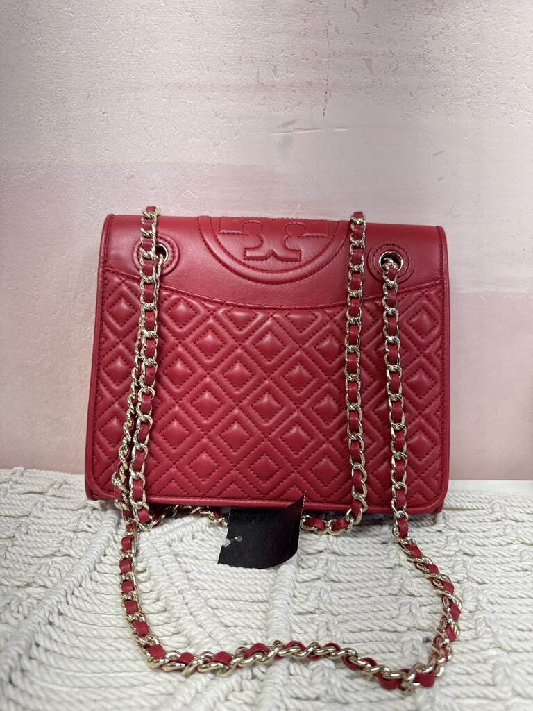 Tory Burch Red Quilted Flap Shoulder Bag w/Dustbag