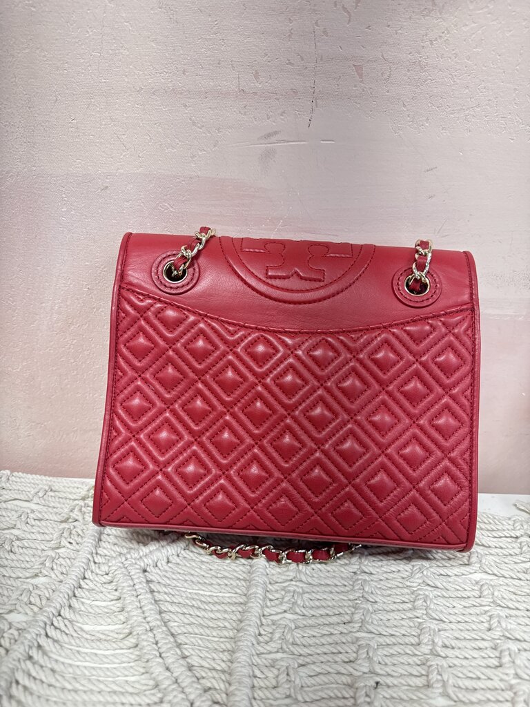 Tory Burch Red Quilted Flap Shoulder Bag w/Dustbag