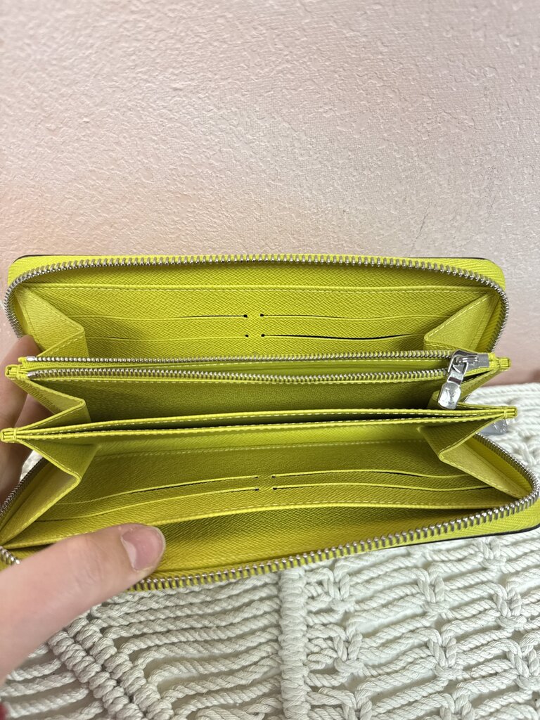 Louis Vuitton Yellow Epi Zip Around Wallet '13