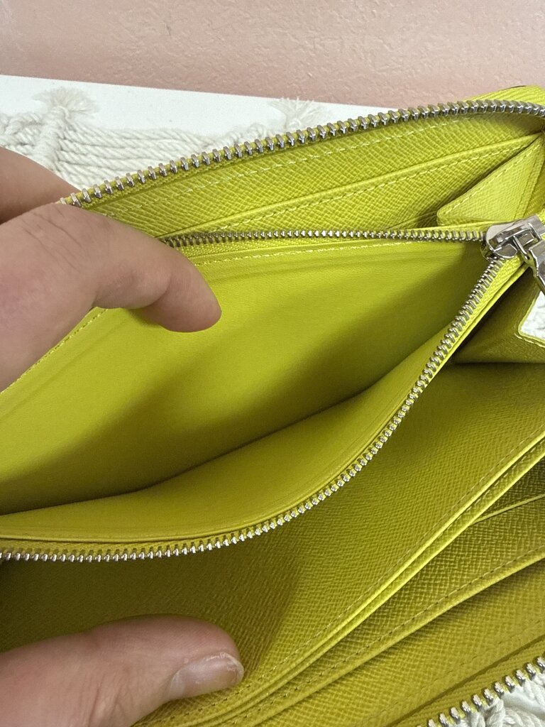 Louis Vuitton Yellow Epi Zip Around Wallet '13