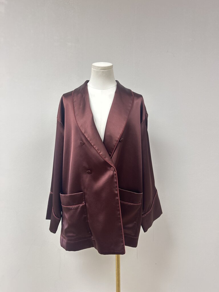 Tuckernuck Chocolate Sateen Smoking Jacket