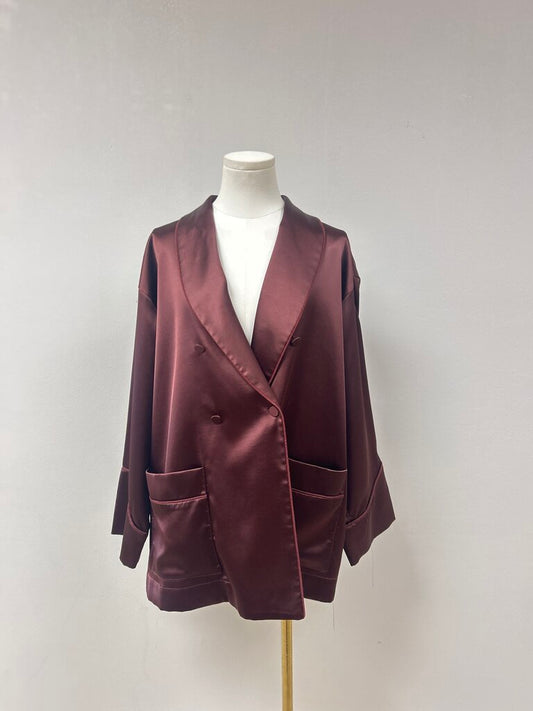 Tuckernuck Chocolate Sateen Smoking Jacket