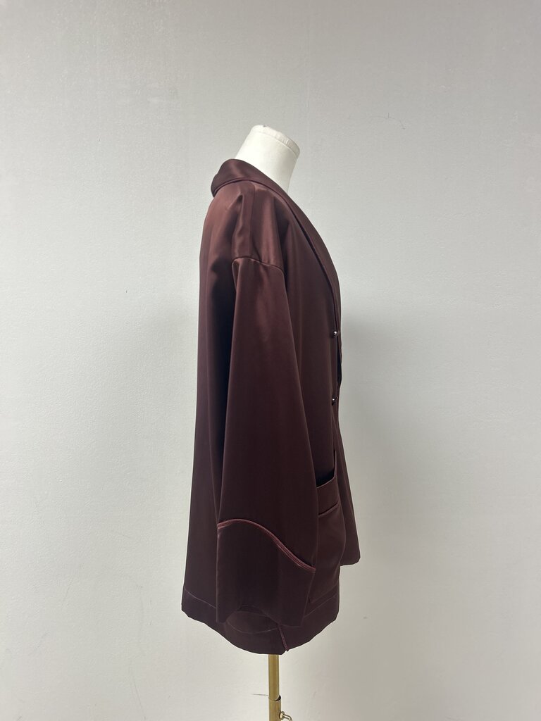 Tuckernuck Chocolate Sateen Smoking Jacket