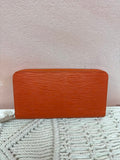 Louis Vuitton Orange Epi Zip Around Wallet '14