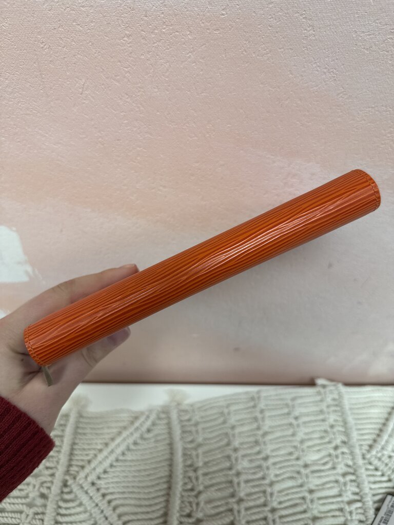 Louis Vuitton Orange Epi Zip Around Wallet '14