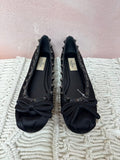 Valentino Black Rockstud Satin Ballet Flat