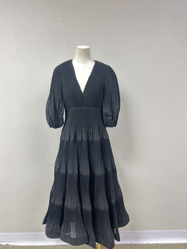 Zimmermann Black Pleated Maxi Dress NWT