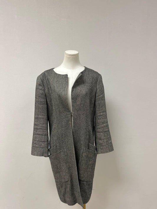 Theyskens' Theory Black and White Open Overcoat