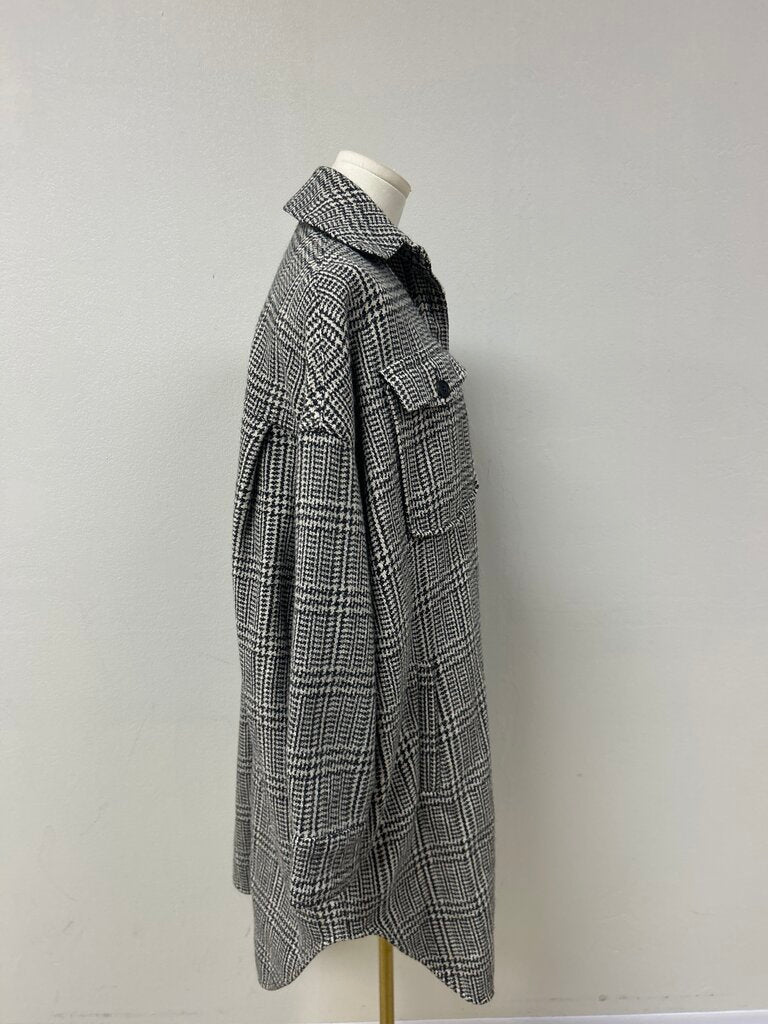 Isabel Marant Etoile Black and White Check Overcoat