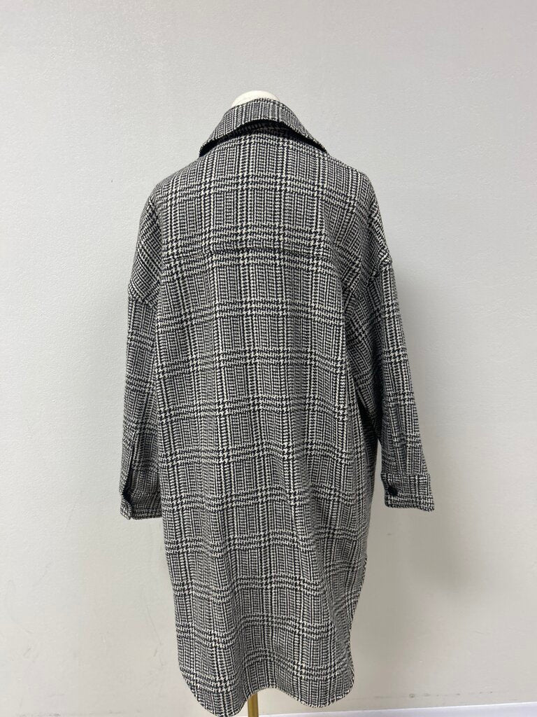 Isabel Marant Etoile Black and White Check Overcoat