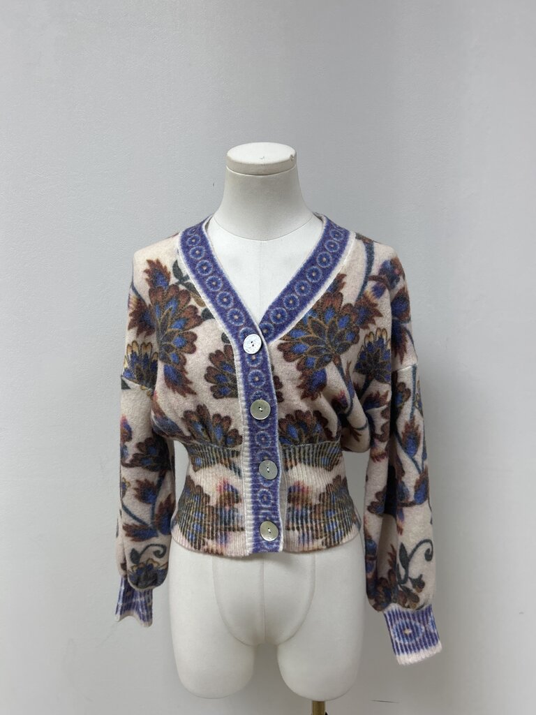 Farm Rio Cream Floral Cardigan