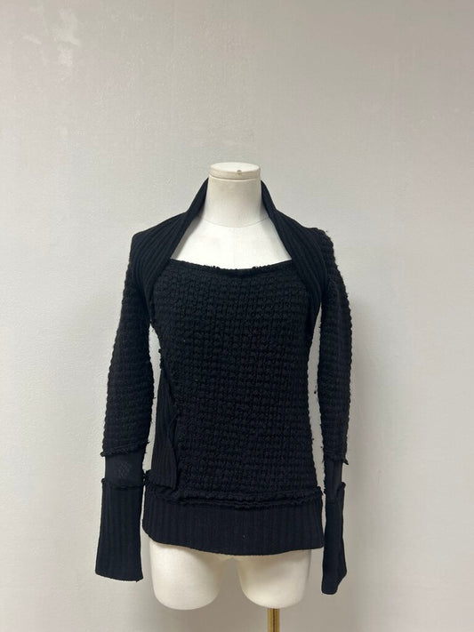 Isabel de Pedro Black Shawl Collar Sweater