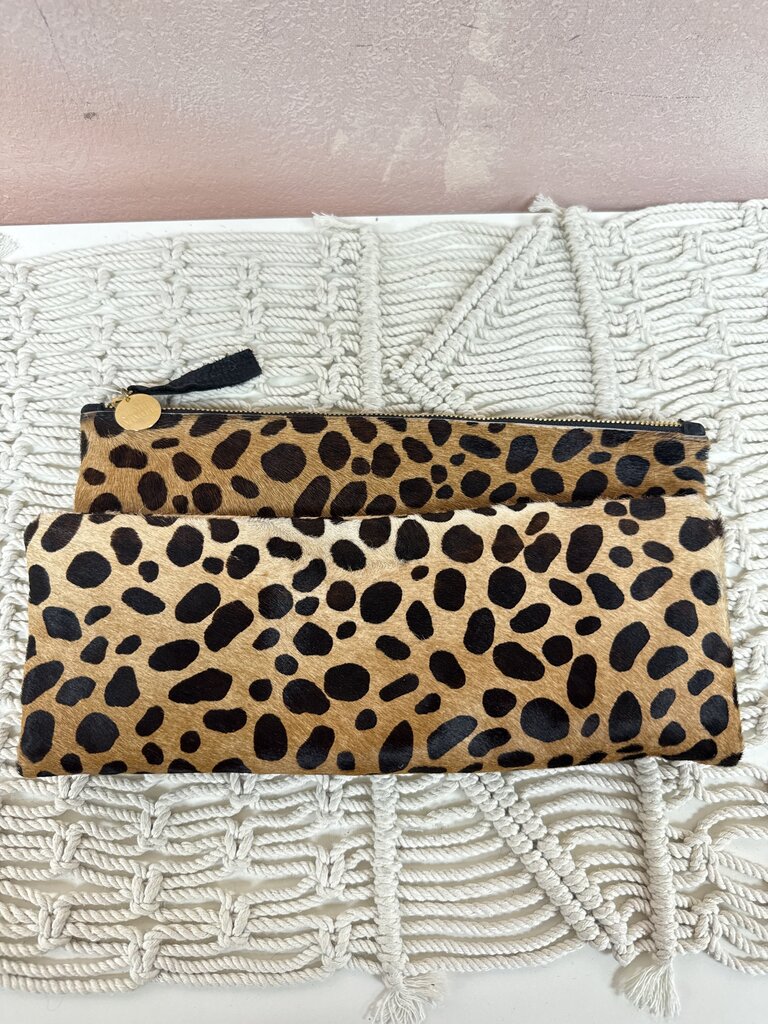 Clare V. Animal Calf Hair Fold Over Clutch w/Dustbag
