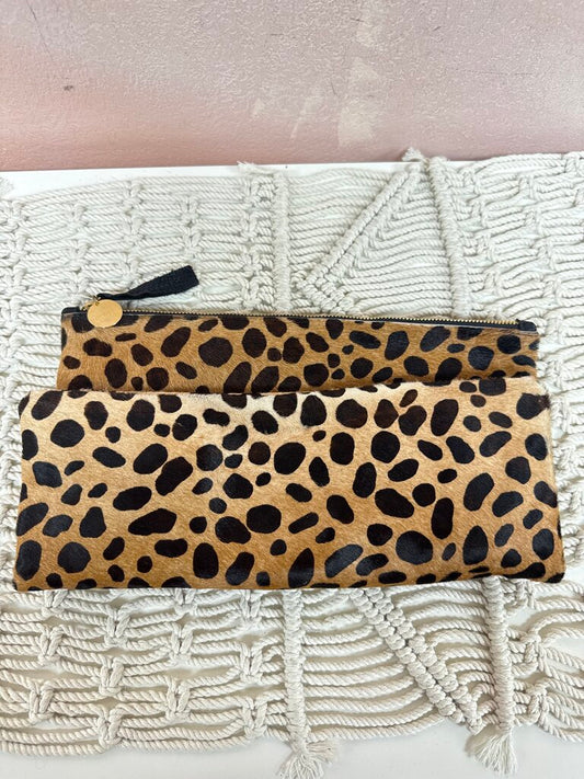 Clare V. Animal Calf Hair Fold Over Clutch w/Dustbag