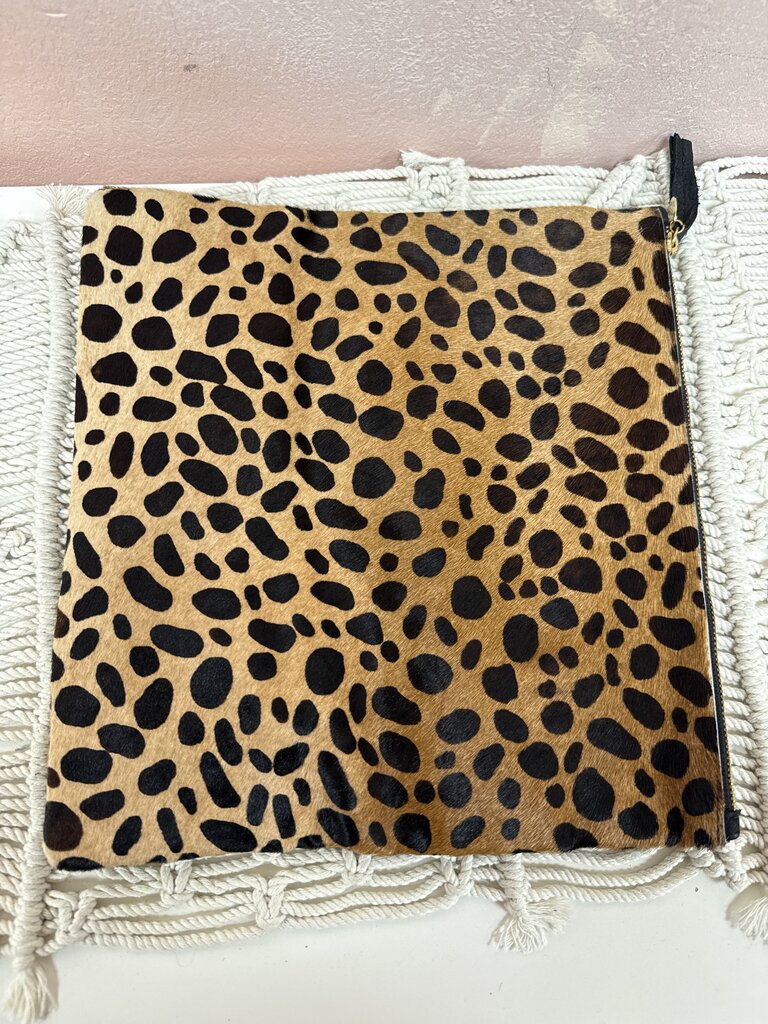 Clare V. Animal Calf Hair Fold Over Clutch w/Dustbag