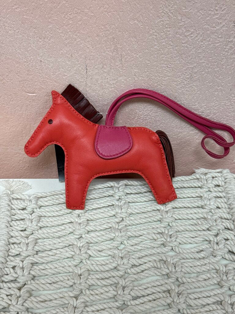Hermes Red Lambskin Grigri Bag Charm