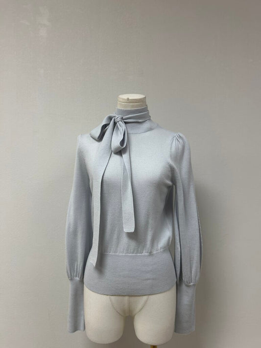 Zimmermann Light Blue Belted Turtleneck Sweater