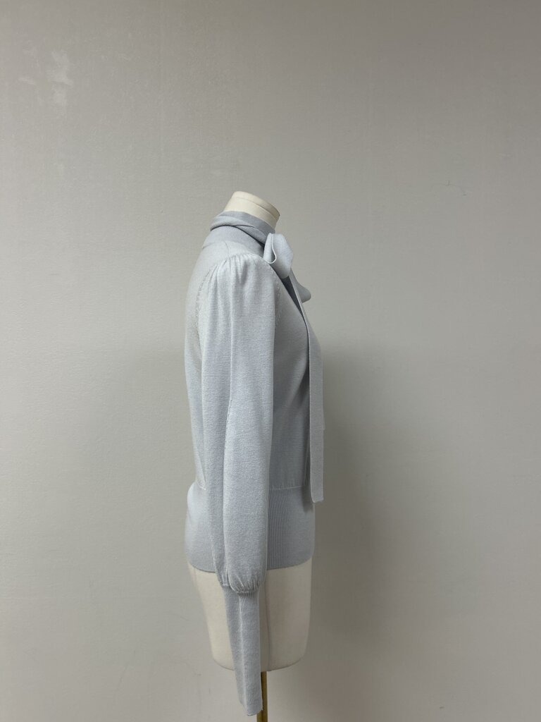 Zimmermann Light Blue Belted Turtleneck Sweater