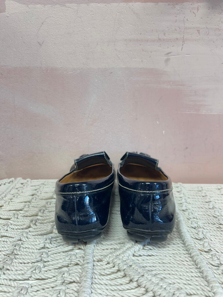 Prada Navy Patent Loafer