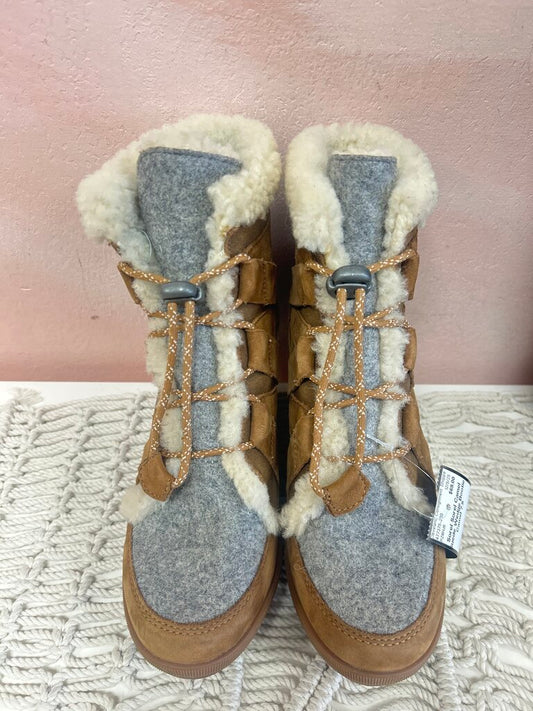 Sorel Camel Suede Wedge Bootie