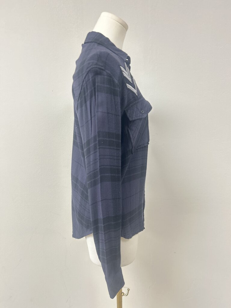 Rails Black Plaid Patch Button Up