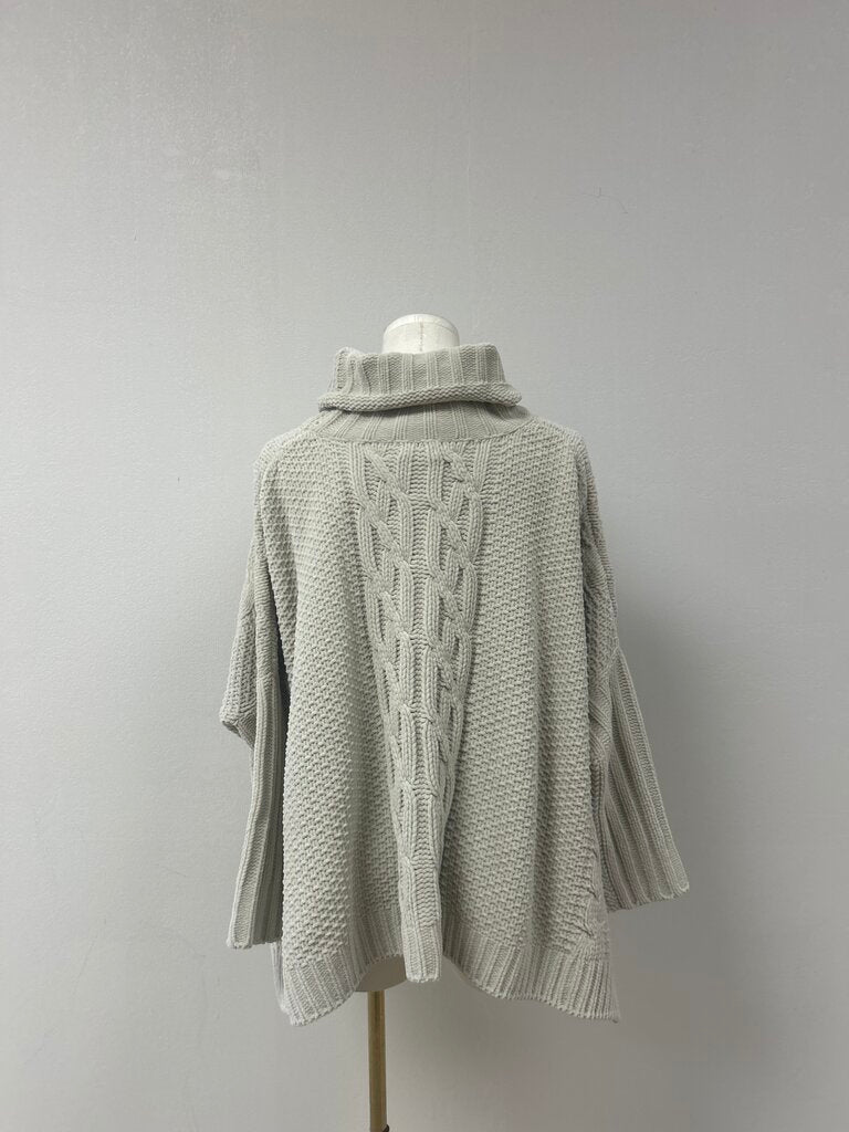 TSE Tan Chenille Mock Neck Cable Knit Sweater NWT