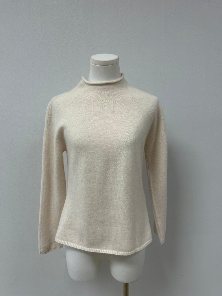 Max Mara Cream Mock Neck Sweater