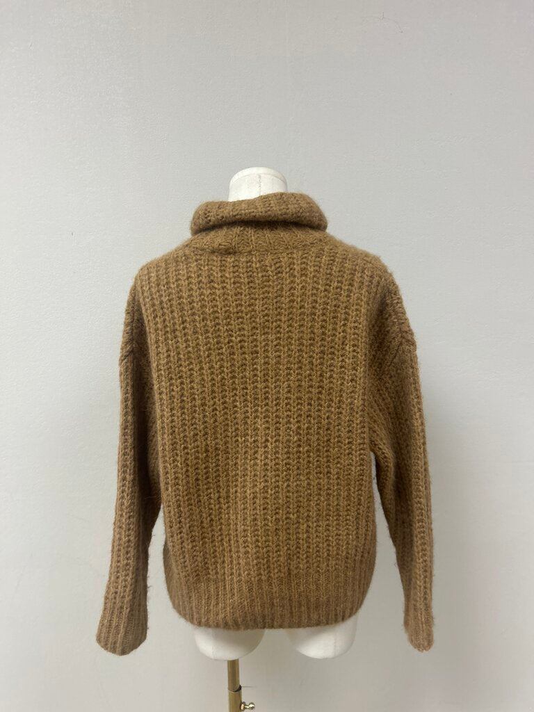 Saks Fifth Ave Camel Chunky Knit Turtleneck Sweater