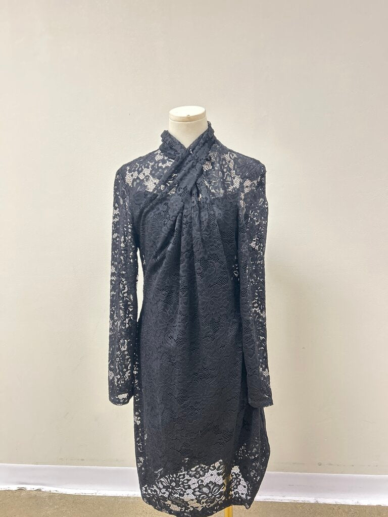 Elie Tahari Black Lace Midi Dress