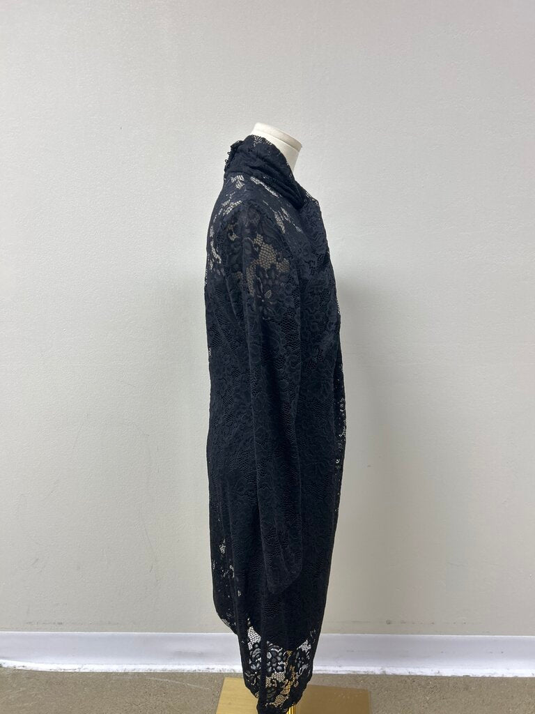 Elie Tahari Black Lace Midi Dress