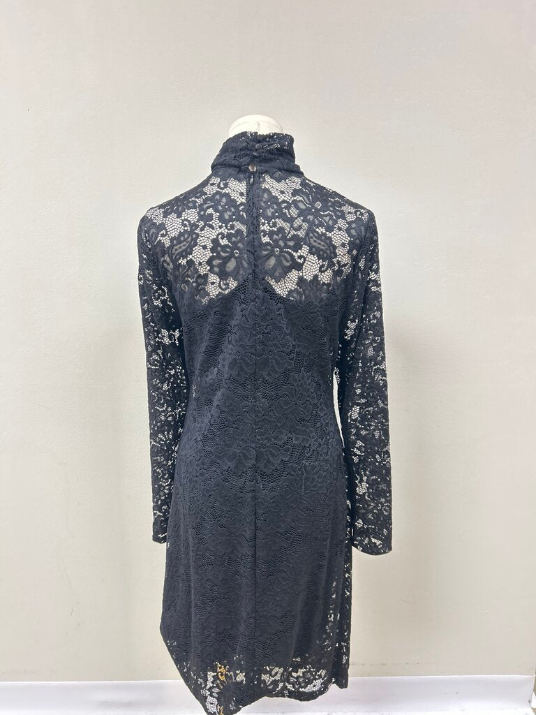 Elie Tahari Black Lace Midi Dress